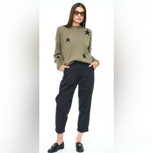 Pistola $138 NWT Kellin High Rise Pleated Cropped Trousers Black 30/10 Cotton